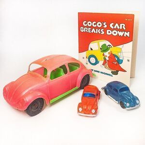 Vintage VW Toy Bundle Plastic Cars & Book